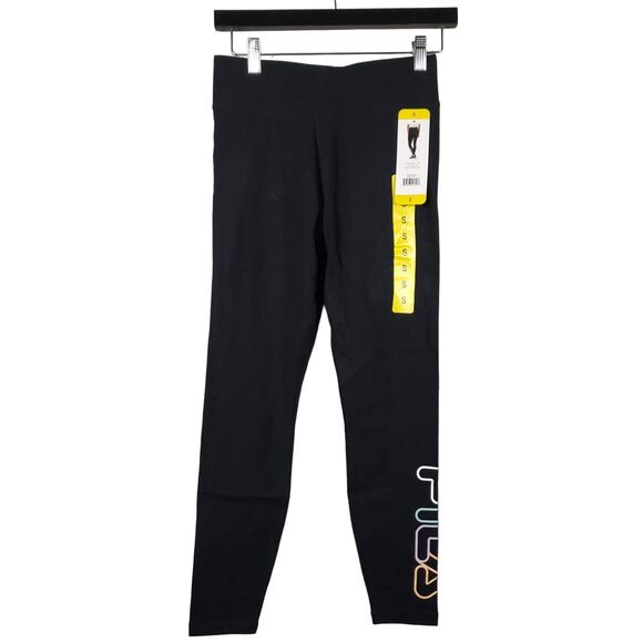 NEW! FILA Leggings Side Spellout Black - S - Picture 1 of 6